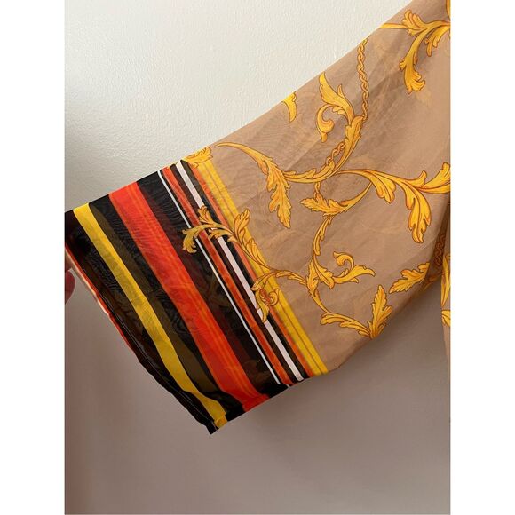 Timing Small Sheer Womens Victorian Yellow and Tan Smock NEW - Picture 2 of 4